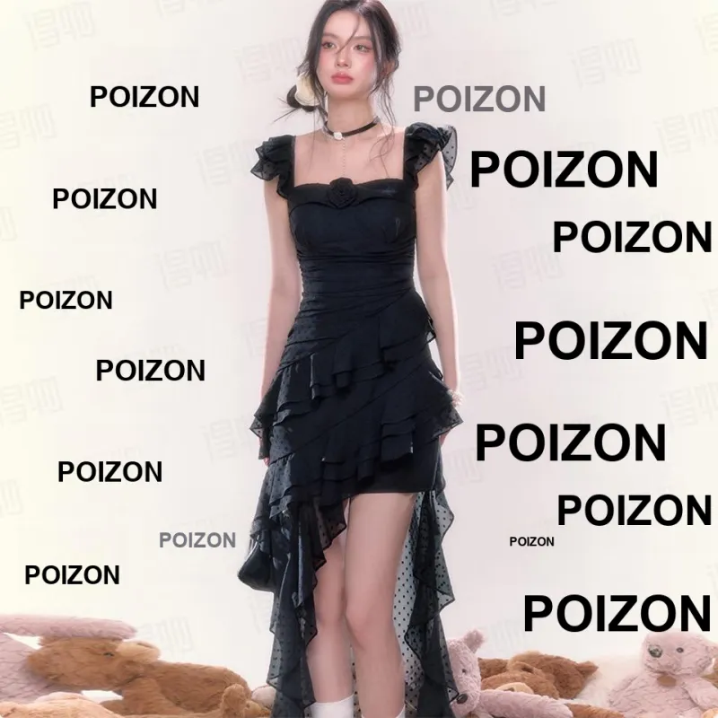 DOKZB Slip Dresses Women's Black-2