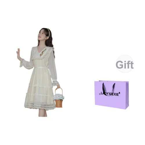 LADYXIEXIE Длинное платье с длинными рукавами женское