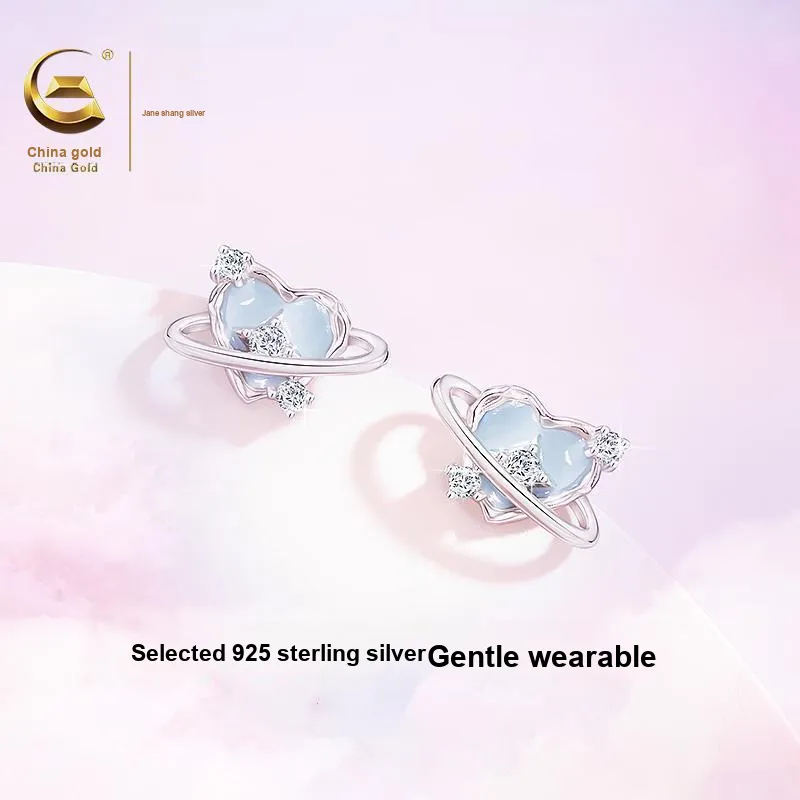 ZSY S925 Silver Stud Earrings Women's-2