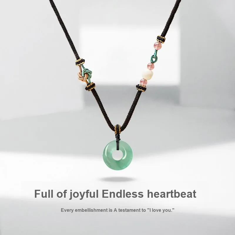JUICY GRAPE African Emerald Jade Necklaces Unisex-2