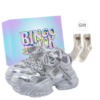 BINGO DUCK Slip Resistant And Breathable Low Top Chunky Sneakers Women's