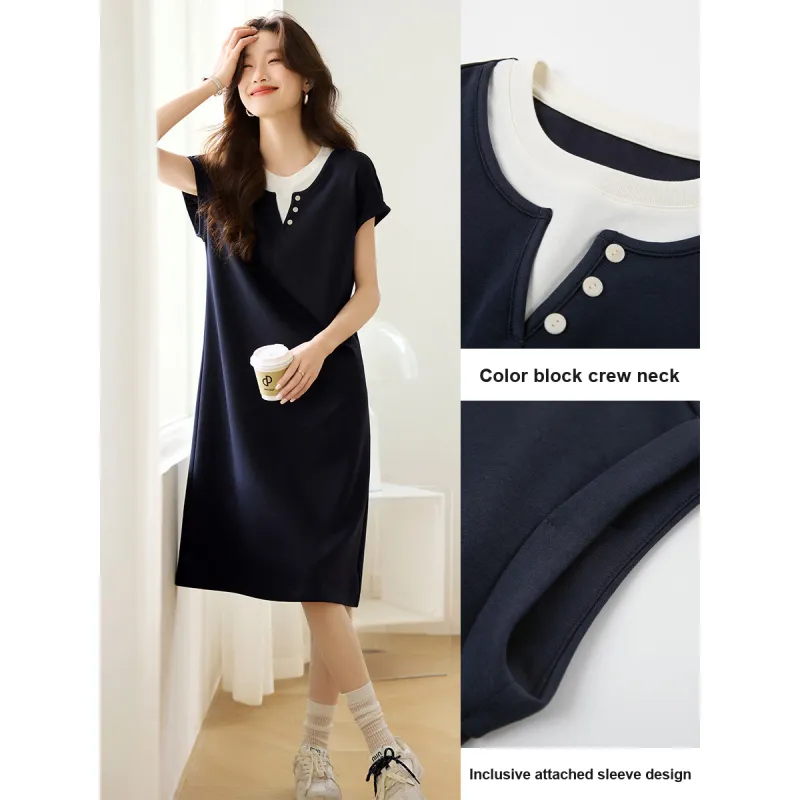 Flowers In Water Short Sleeved Dress Women's-4