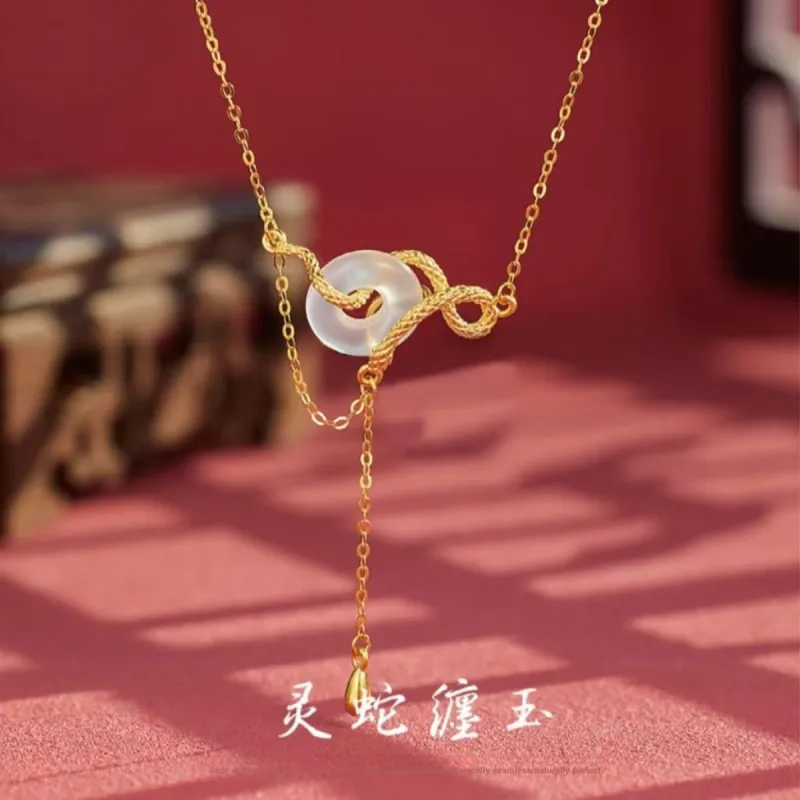 RIXIANGWAN Chalcedony Necklaces Unisex-1