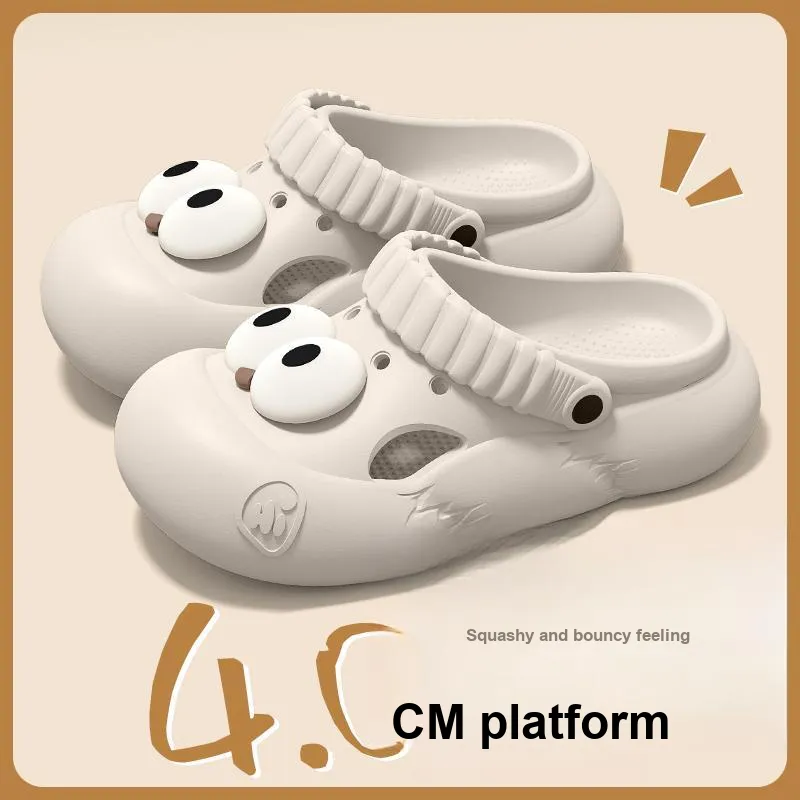 LUNNIFEIYA Slip on Lazy Beach Slippers For Home, Height Increasing, Comfortable, Cartoon, Slip Resistant-6