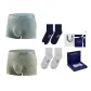 [Underpants 2+Cotton Socks 2]Gift Box Set[Light Green+Sky Blue]