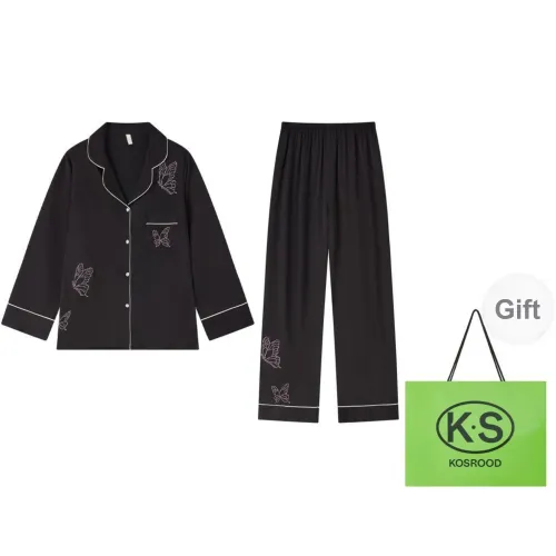 Kosrood Pajama Set Women's Elegant Black