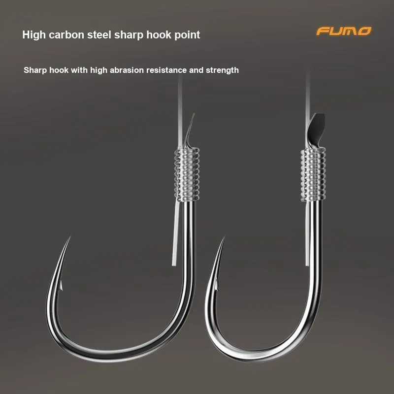 Jiadiaoni Fish Hook Wild Fishing Black Pit Barbed Hook 1 Box, 10 Pairs