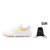 White Orange+Drawstring Shoe Bag