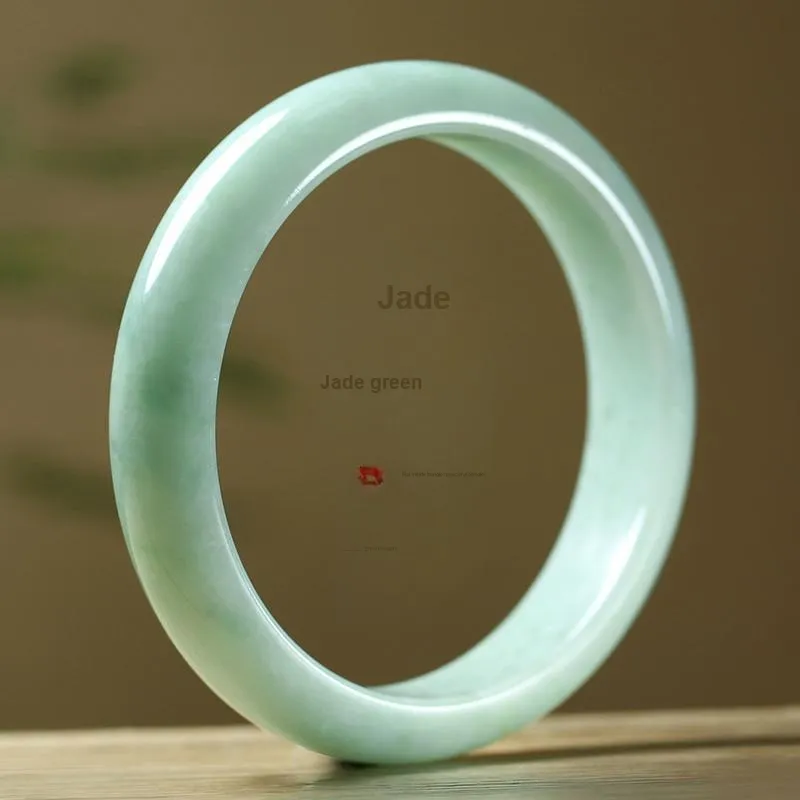 With The Heart Of The Jade Bean Type Jadeite Jade Bangle Women's-2