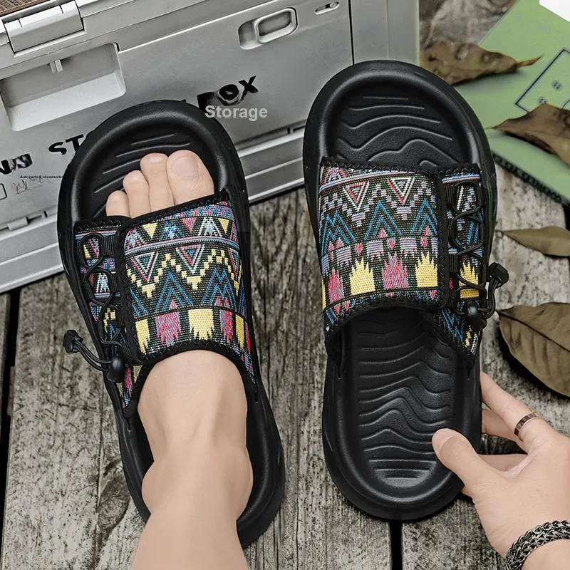 Colorful Creations EVA Stitching Quiet, Slip Resistant, Quick Dry Slide Slippers Men's-6