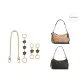 [Gold-Tone Three-Piece Set]Black Camellia 15cm+Camellia 1 Section 2 Pack+Decorative Chain 40cm