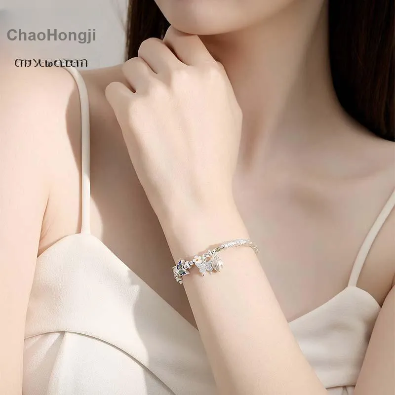 CHAOHONGJI S925 Silver Bangles Women's-9
