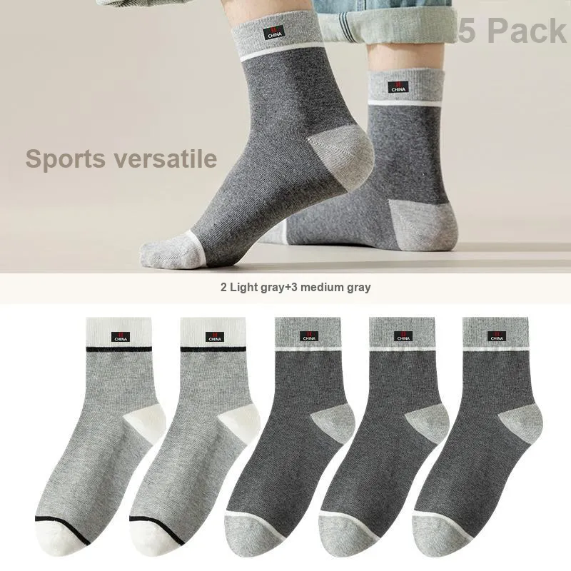 Lan Miao Mid Calf Socks Men's 5 Pack-9