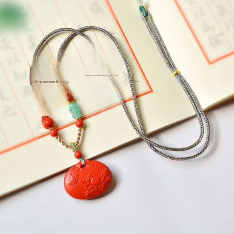 JUNWEN Cinnabar Necklaces Unisex-5