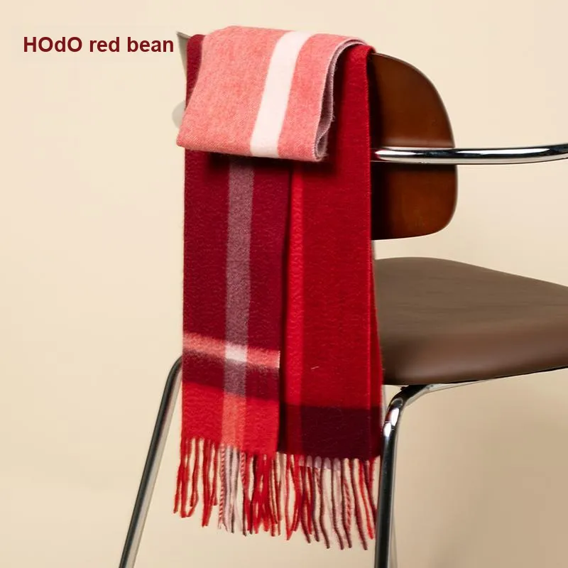 Red Bean 100% Cashmere Knit Scarves Women's-5