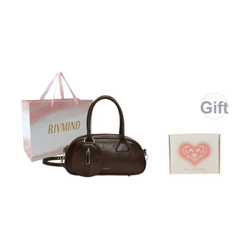 RIVMIND PU Shoulder Bag, Crossbody Bag, Handbag Regular Unisex Black/Red/Coffee/Brown-26