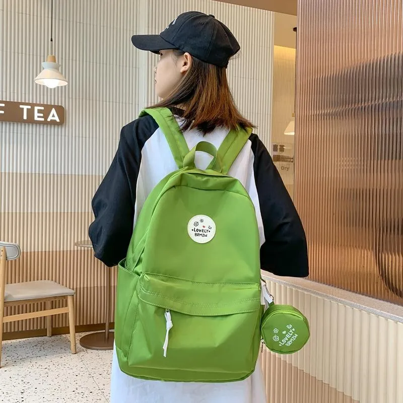 Yalu Nylon Backpack Regular Unisex White/Black/Ginger Yellow/Green/Dark Blue/Red-16