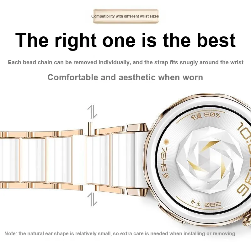 FZRT Watch Band OPPO Compatibility 130 180mm Imitation Ceramic Material-3