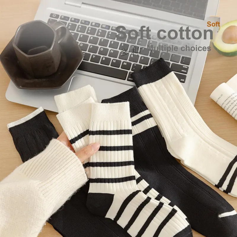 XXLLG Mid Calf Socks Women's 5 Pack-7