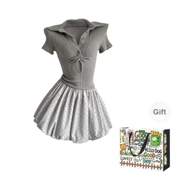OURUOKE Short Sleeved Dress Women's