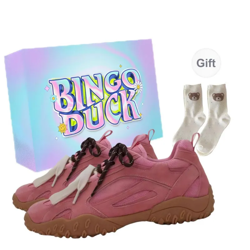 BINGO DUCK Breathable Height Increase Low Top Chunky Sneakers Women's-6