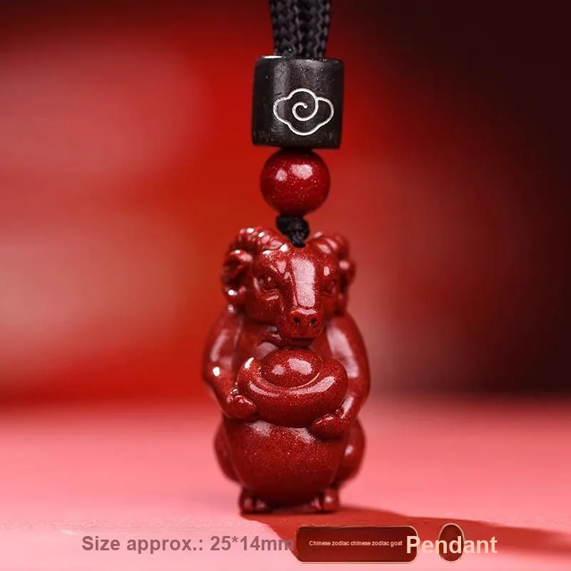 Dora Skewers Cinnabar Jade Pendants Unisex-21