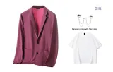 Burgundy (Short-Sleeved T-Shirt+Brooch)