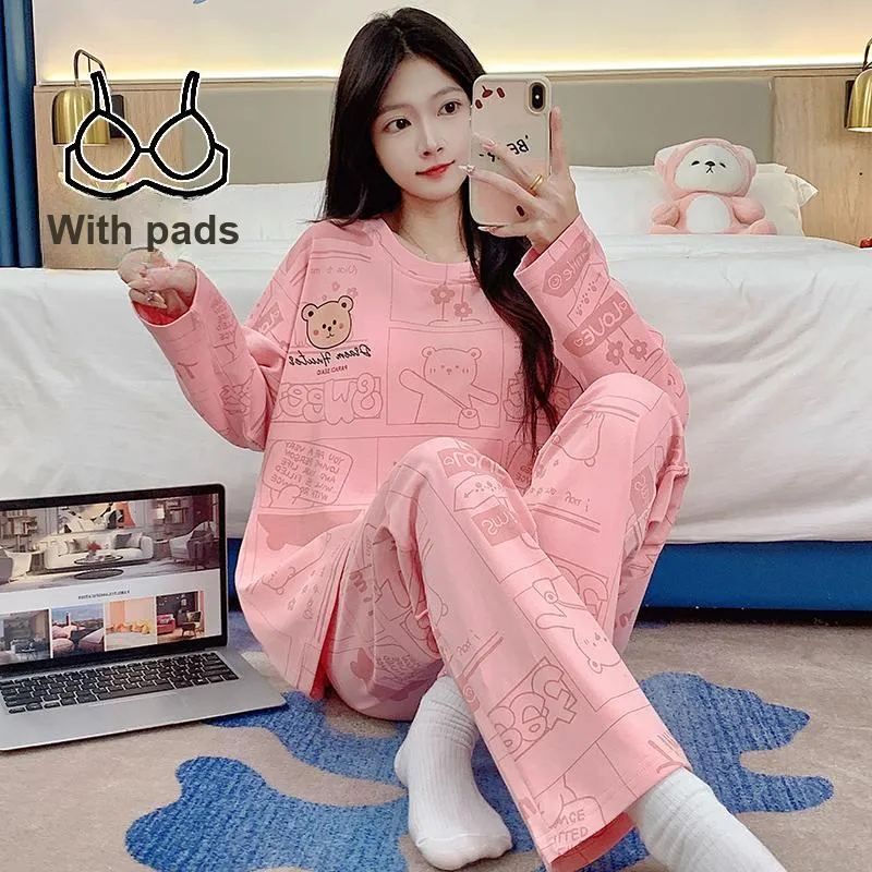 BONAS Pajama Set Women's Comic Bear-4