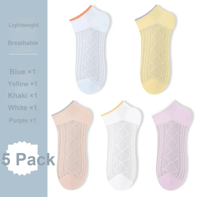H YXIANG Ankle Socks Women's 5 Pairs Mixed Color-6