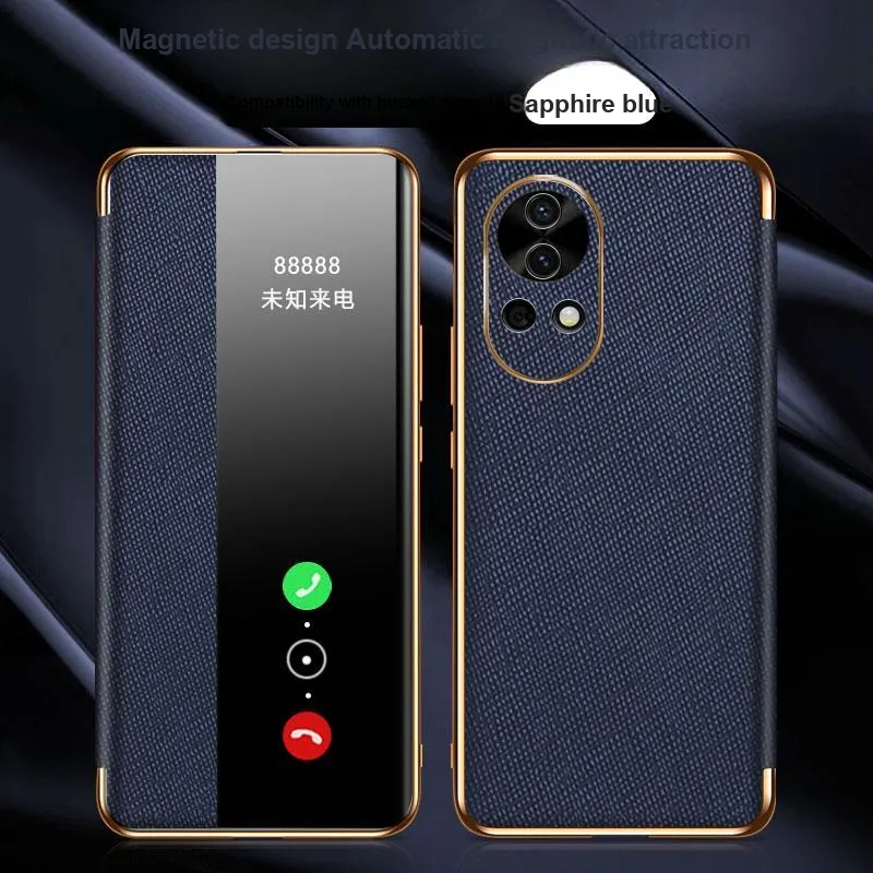 Record Star Leather Material Smart Flap Phone Cases Compatible With Nova 13/nova 13 Pro-1