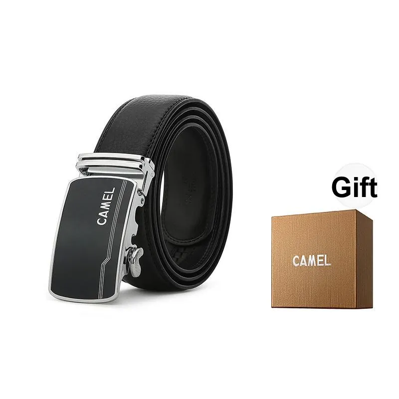CAMEL Split Cow Leather Belts Men's 3.4cm