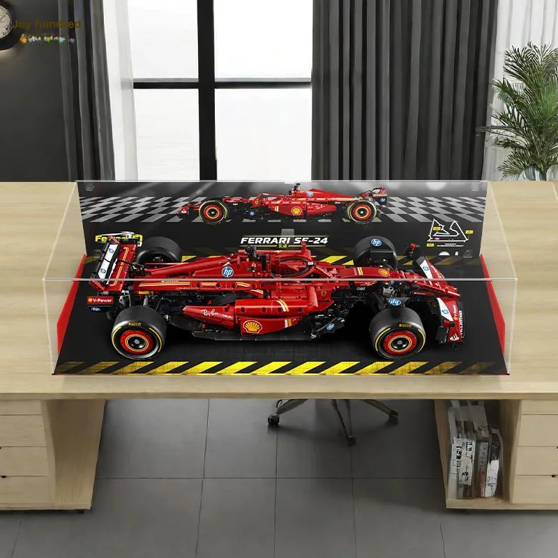 LIGHT YOUR BRICKS Compatibility LEGO 42207 Ferrari SF 24 F1 Racing Display Case Model Accessories-4