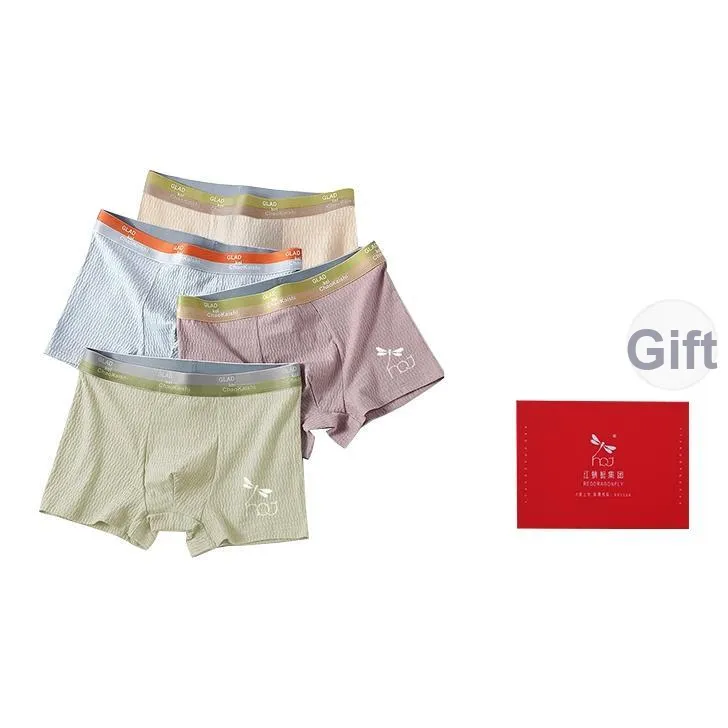 RED DRAGONFLY Cotton Panties Men's 4 Pack Gift Box Set
