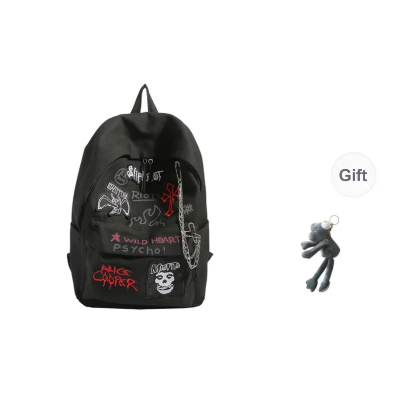 KAMLUI Canvas Canvas Bag Backpack Regular Unisex Black/Burgundy-0