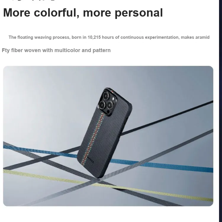 PITAKA Aramid Material MagSafe Magnetic Extra Thin Premium Extreme Phone Cases Compatibility With 15/16/Plus/Pro/Pro Ma-7