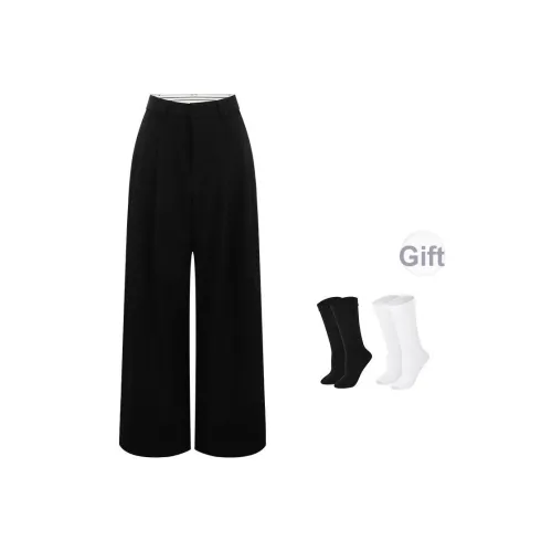 BSEVENI Черные Женские Костюм Брюки