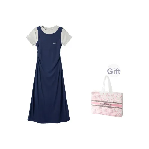 XUANSHU Короткий рукав Платье Женское