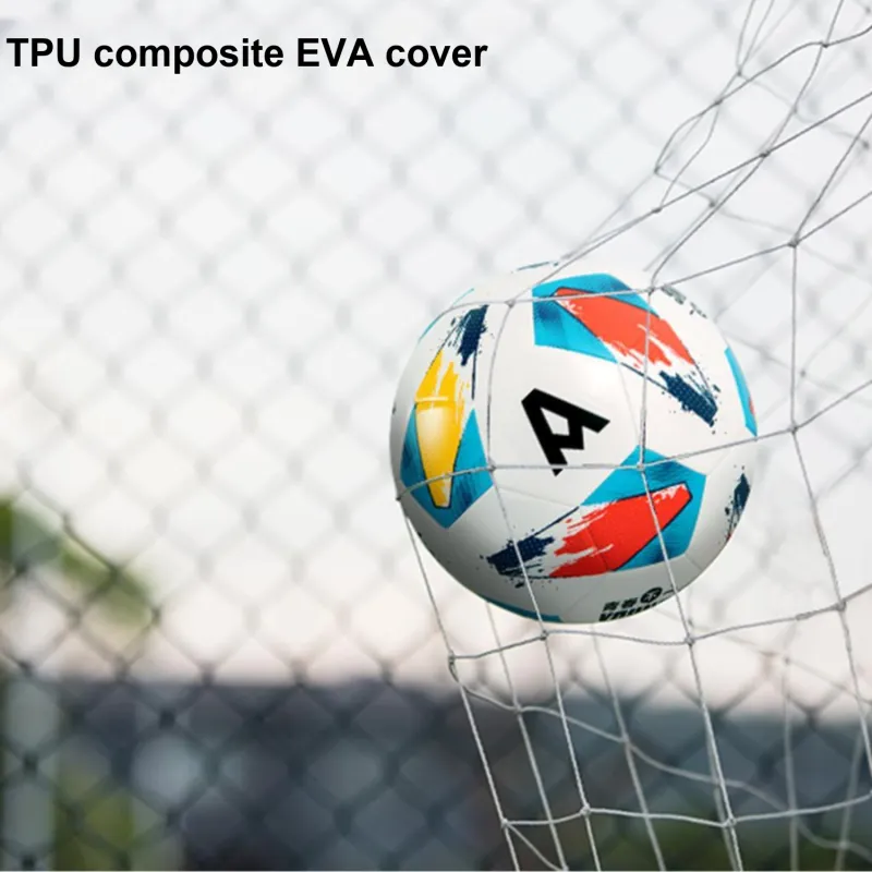 Deli x ANGENAITE Size 5 Soccer TPU Machine Stitched Soccer Ball Unisex Red Yellow Multicolor-2