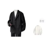 블랙 패디드 (기모 안감 선택 가능 화이트 스웨터 포함)