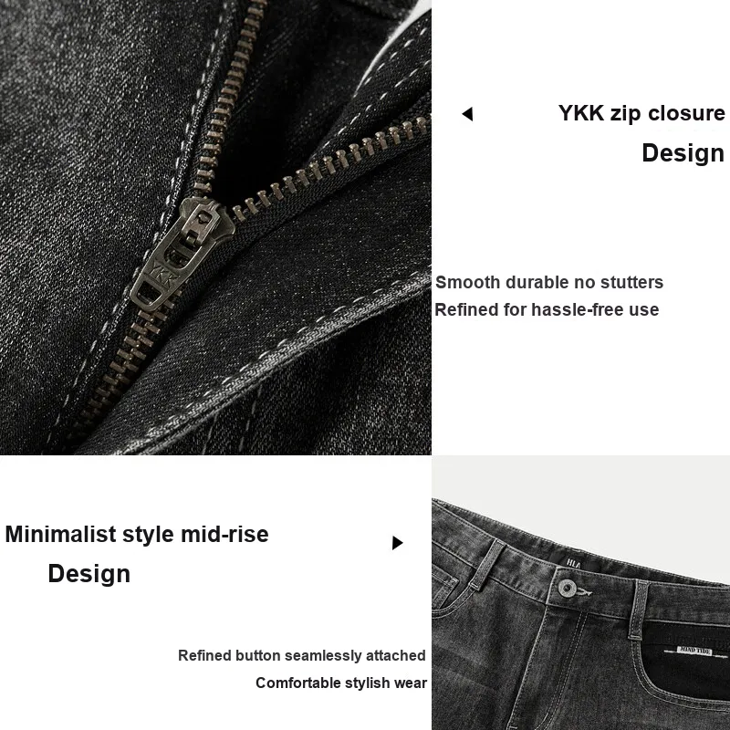 HLA Jeans Men Black Denim Gradient Dark 01-6