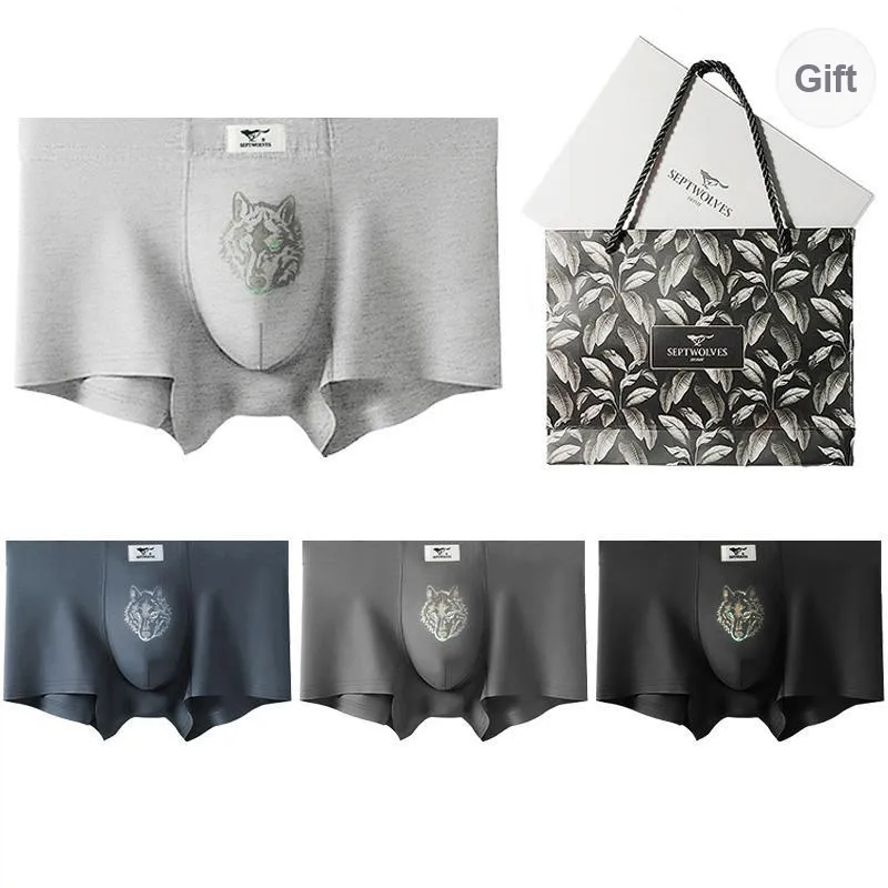 SEPTWOLVES Underpants Men's 4 Pack Gift Box Set+Shopping Bag-66