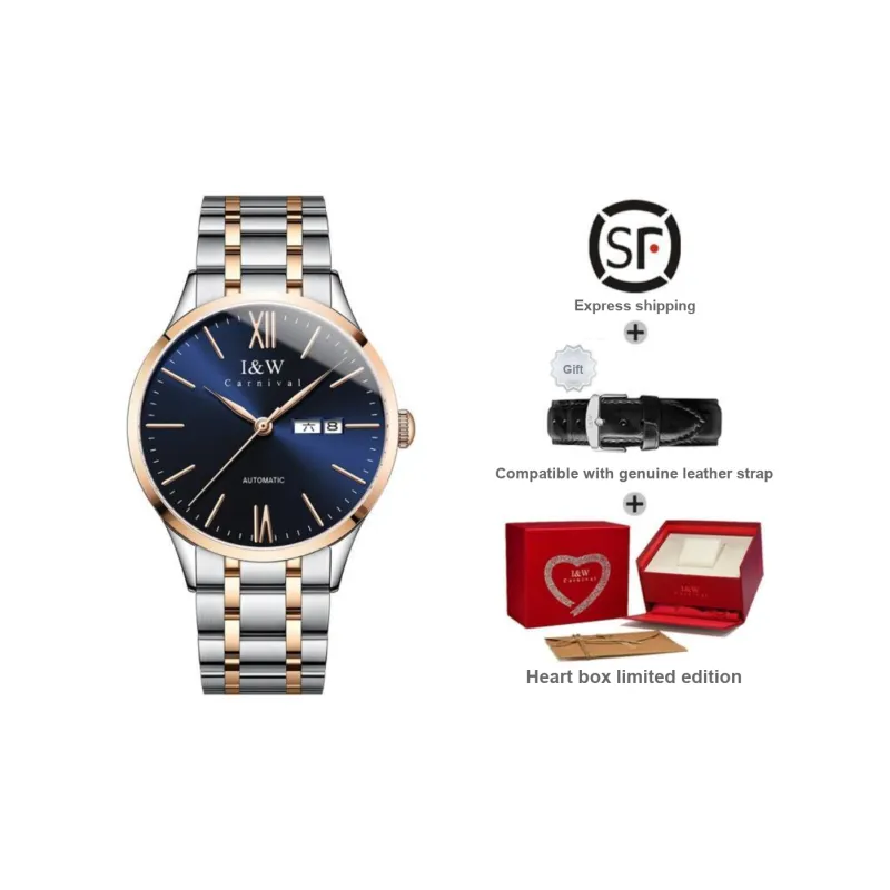 I&W CARNIVAL HWGUOJI Automatic Mechanical Movement Stainless Steel Watchband Watch Men's Watches Gray Dial-26