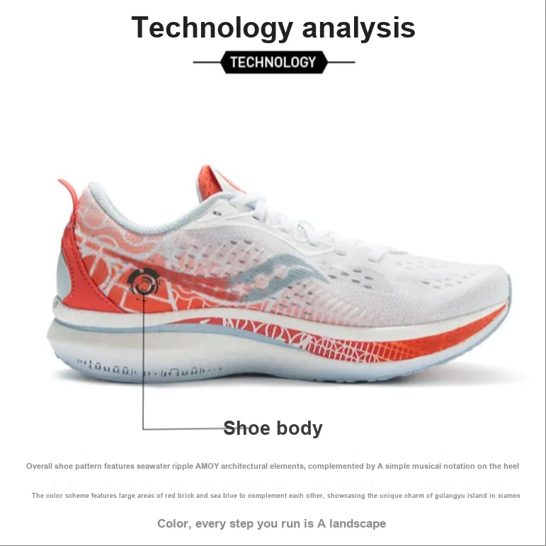 Saucony Shock Absorbers With Slip Resistant Features Low Top Carbon Plate Marathon Running Shoes Unisex White Red-5
