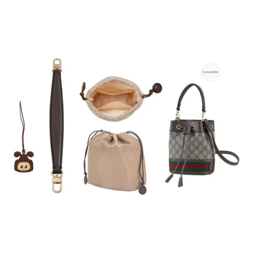 Lan Bao Fan Cow Leather Liner Bag Accessory Women's Brown