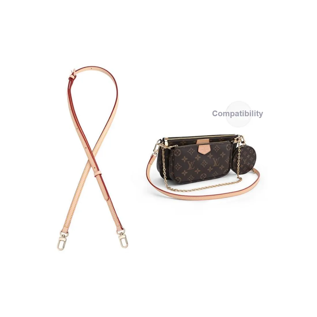 Lan Bao Fan Original Fleece Flannelette Bag Strap Shoulder Strap Unisex Brown