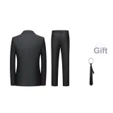 Black Two-Piece Set with Tie
