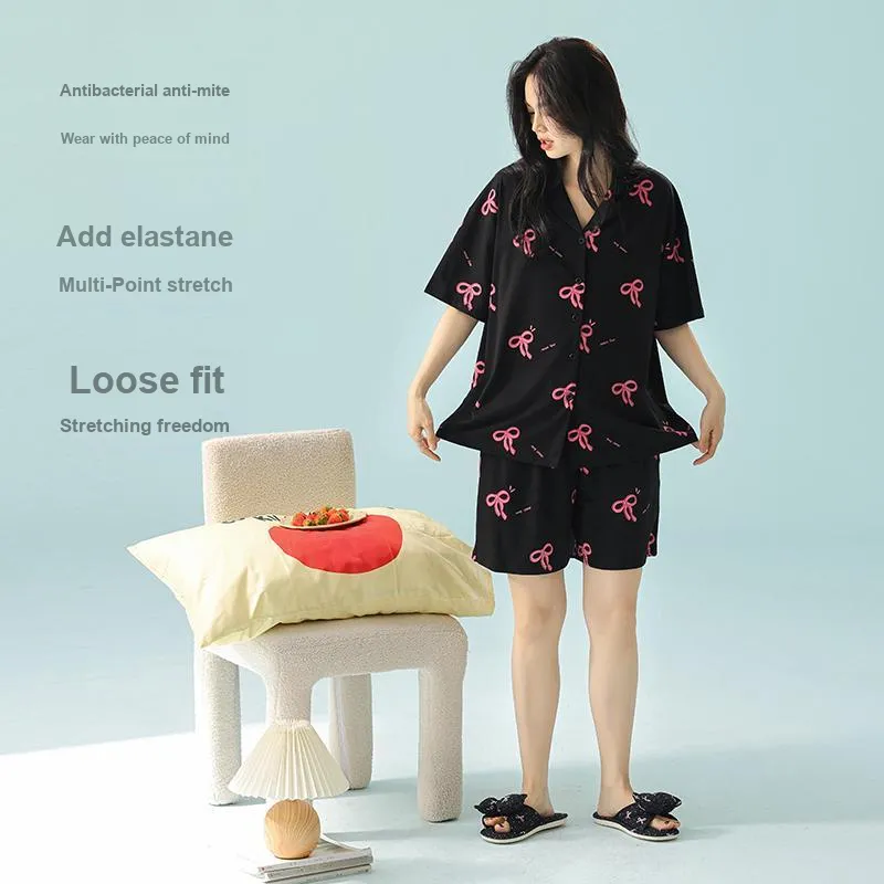 XIAFENYAN Pajama Set Women's Black-2