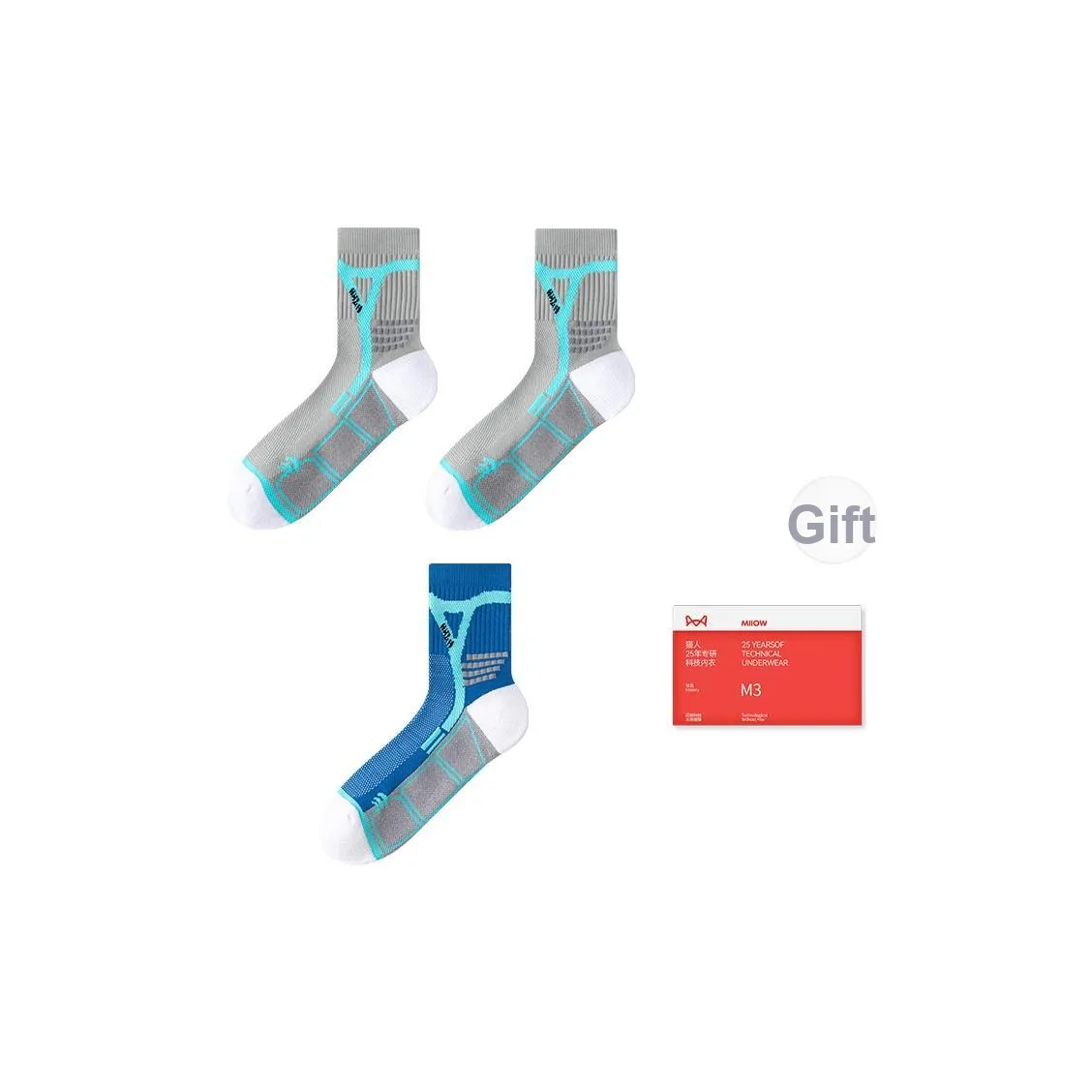 MIIOW Trend Party Series Mid Calf Socks Unisex Shopping Bag Combo Set