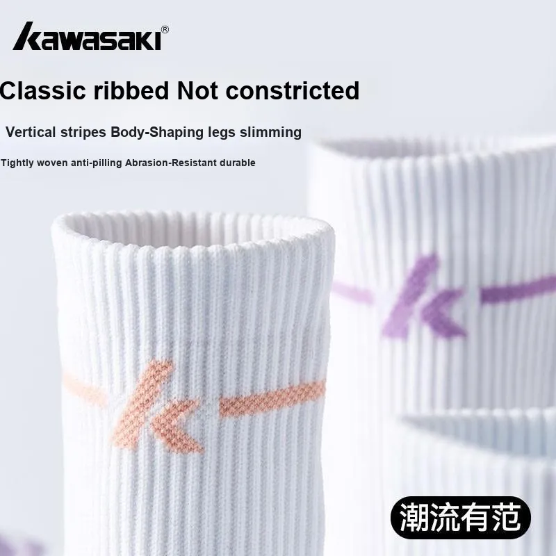 Kawasaki Feitian Series Mid Calf Socks Women's Pink/Purple/Cyan-5