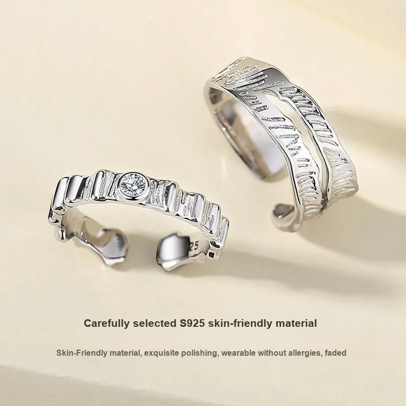YINGNIXINDONG 925 Sterling Silver Rings Unisex-1